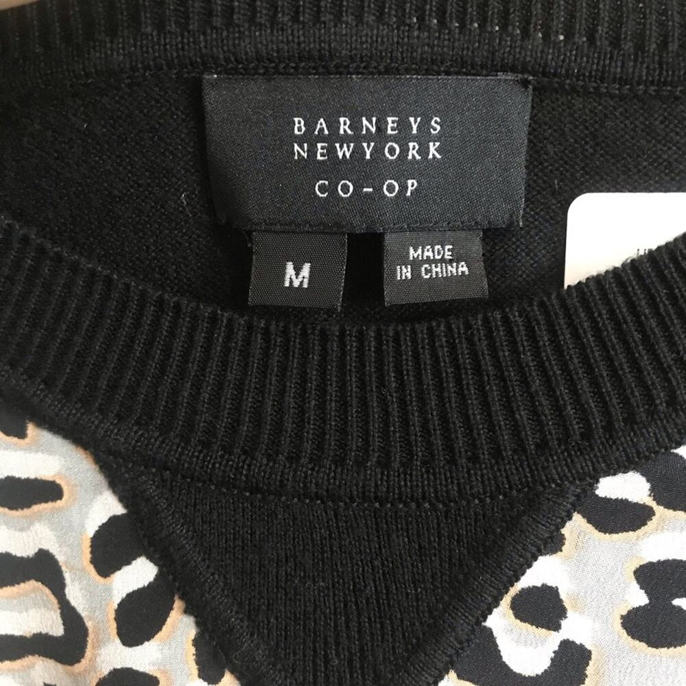 Barney’s New York CO-OP Silk Leopard Sweater Size M - Picture 2 of 4